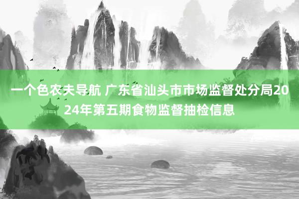 一个色农夫导航 广东省汕头市市场监督处分局2024年第五期食物监督抽检信息