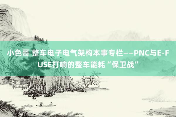 小色哥 整车电子电气架构本事专栏——PNC与E-FUSE打响的整车能耗“保卫战”