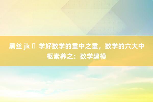 黑丝 jk ​学好数学的重中之重，数学的六大中枢素养之：数学建模